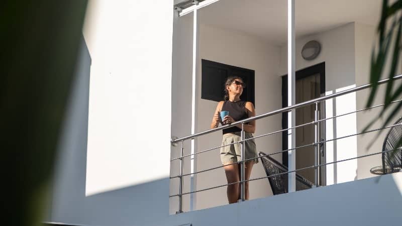 Woman on balcony