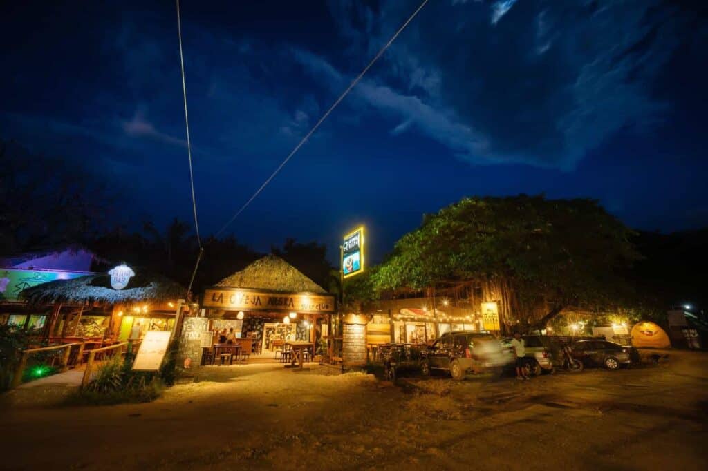 The exterior of La Oveja Negra, one of the best places for Playa Tamarindo nightlife.