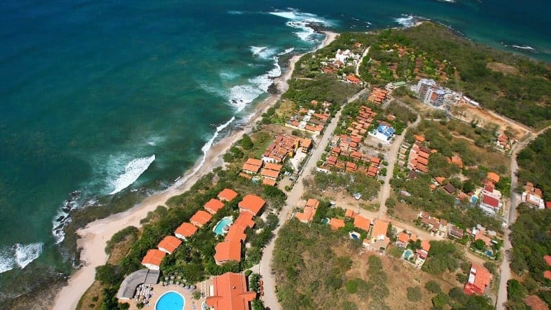 Playa Langosta aerial view