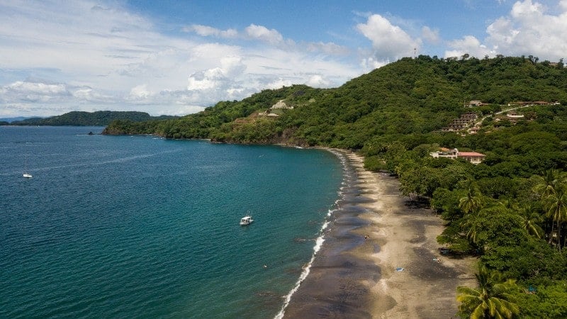 Playas del Coco in Costa Rica, with the sandy beaches and blue ocean