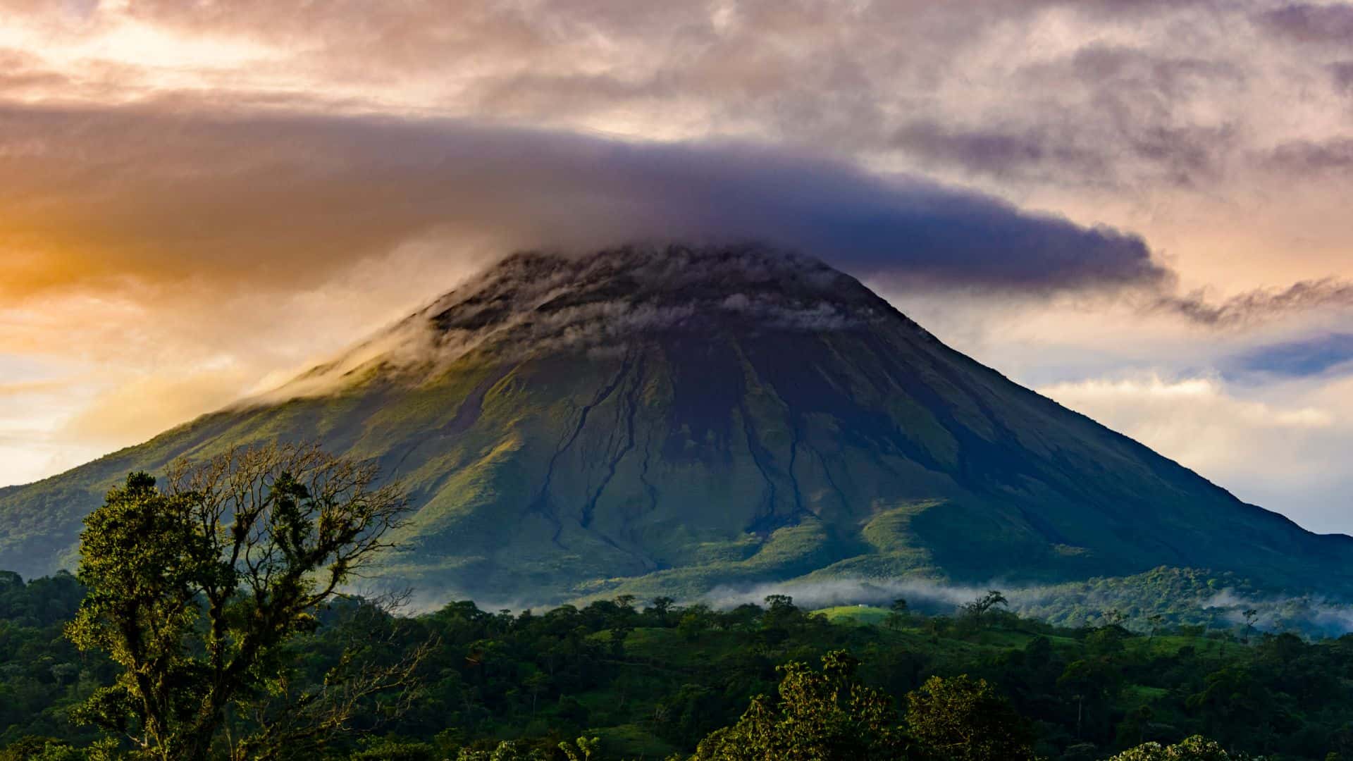 dramatic skies over the Arenal Volcano, Costa Rica