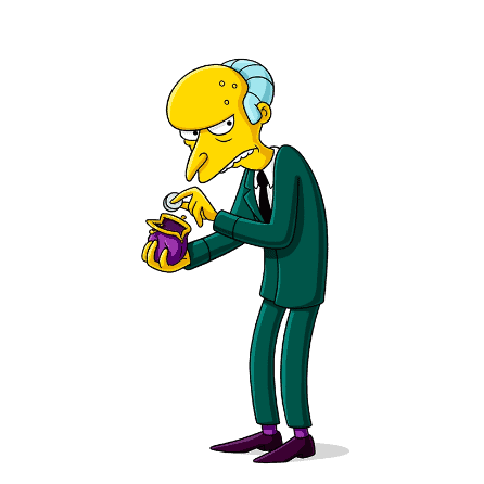 Simpson's character with a change purse